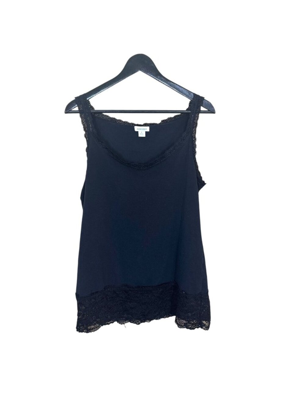 Sundance Black Lace Trim Sleeveless Cami Top Large